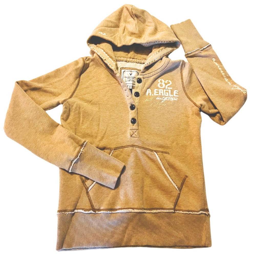 American Eagle Hoodie Beige Tan Small
